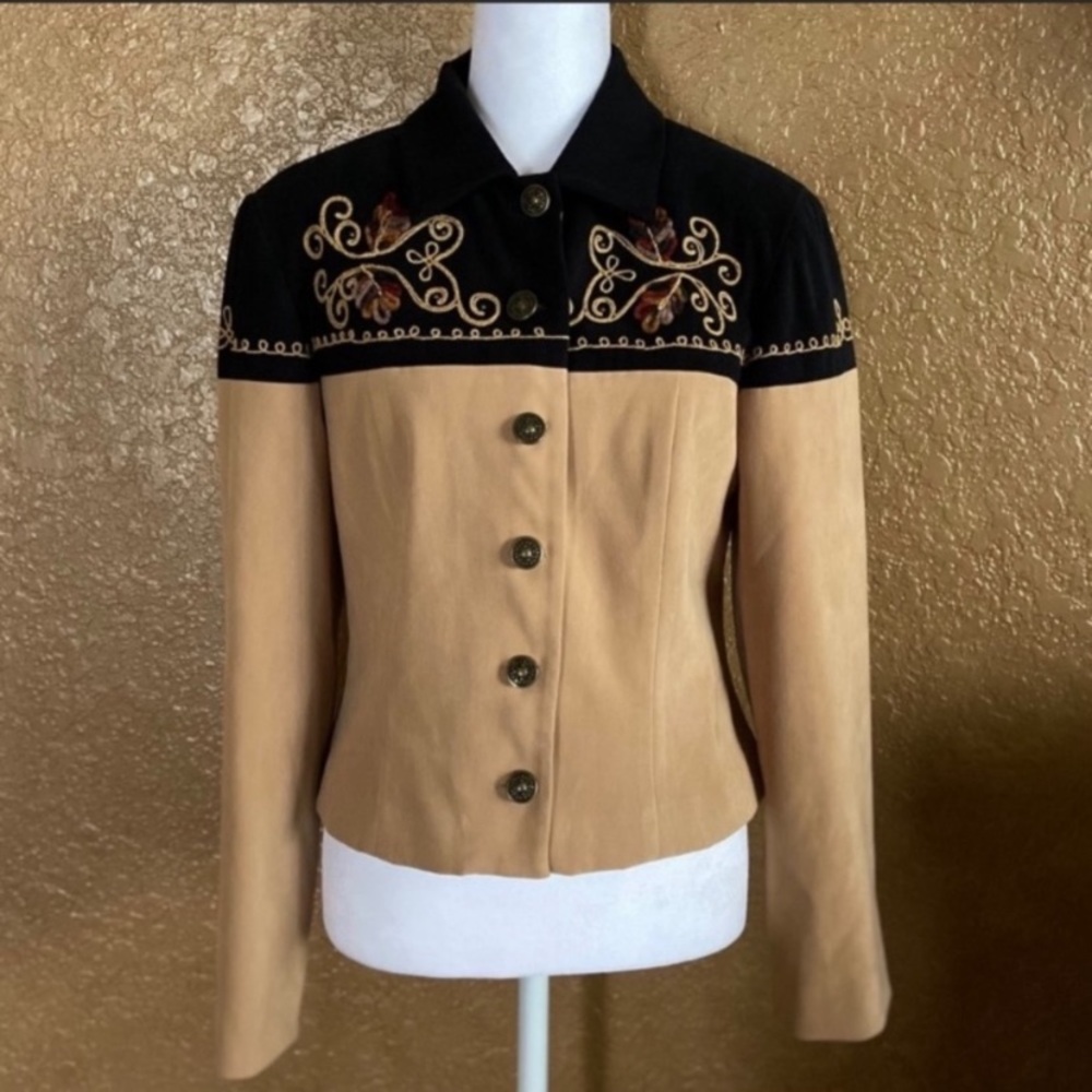 Sharon Young Tan Embroidered Jacket